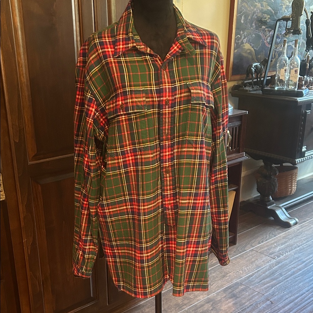 Polo Ralph Lauren Sz XL Plaid Green and Red Men's Button Down Shirt EUC